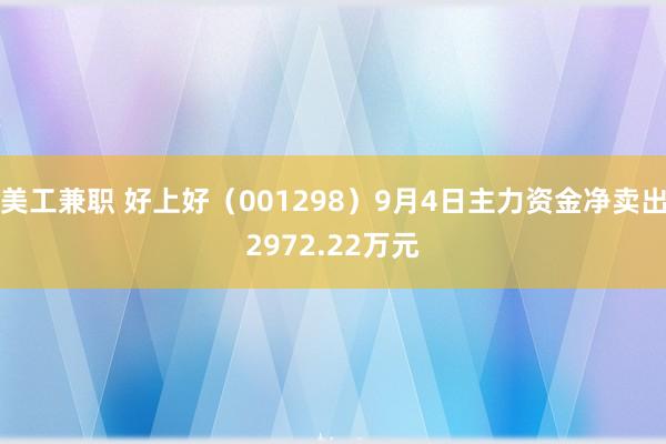 美工兼职 好上好（001298）9月4日主力资金净卖出2972.22万元